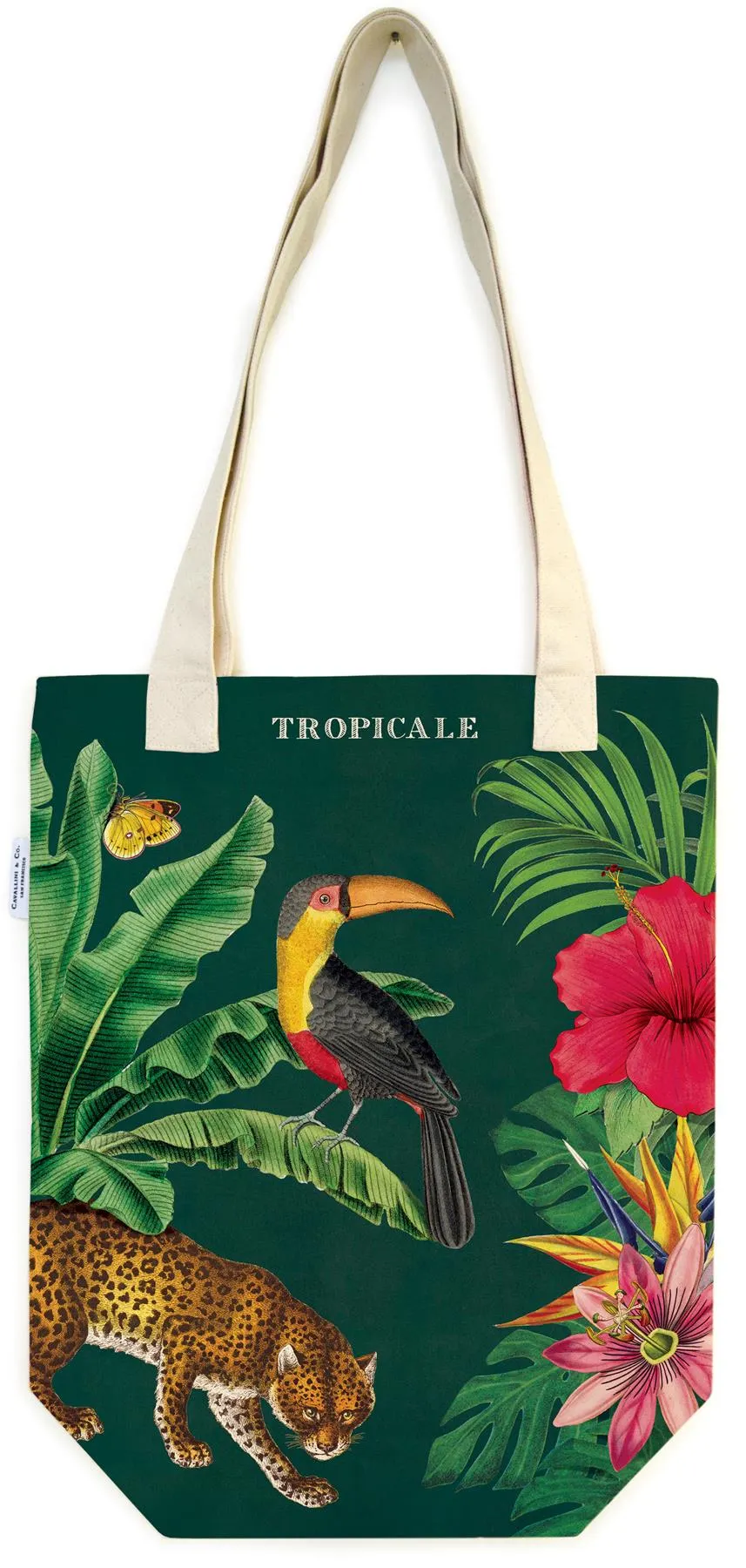 Cavallini - 100% Natural Cotton Vintage Tote Bag - 33x40.5cms - Tropicale