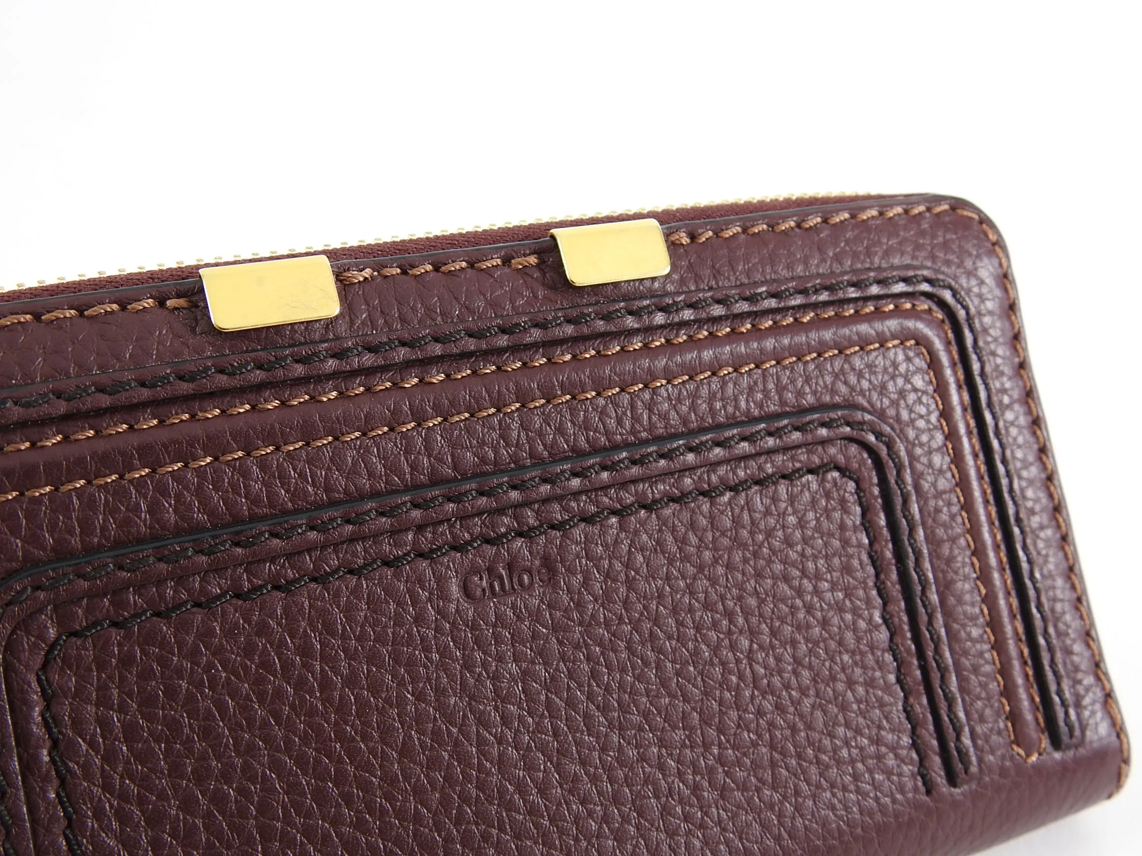 Chloe Marcie Dark Velvet Continental Zipper Wallet