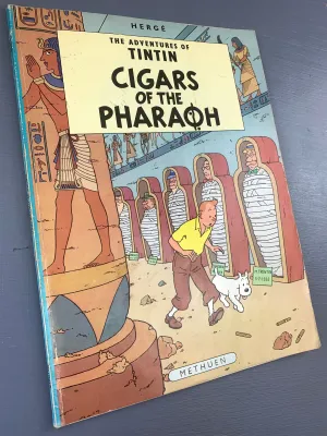 Cigars of the Pharaoh - Methuen 1975 1st UK Paperback Edition Rare Tintin Book Herge