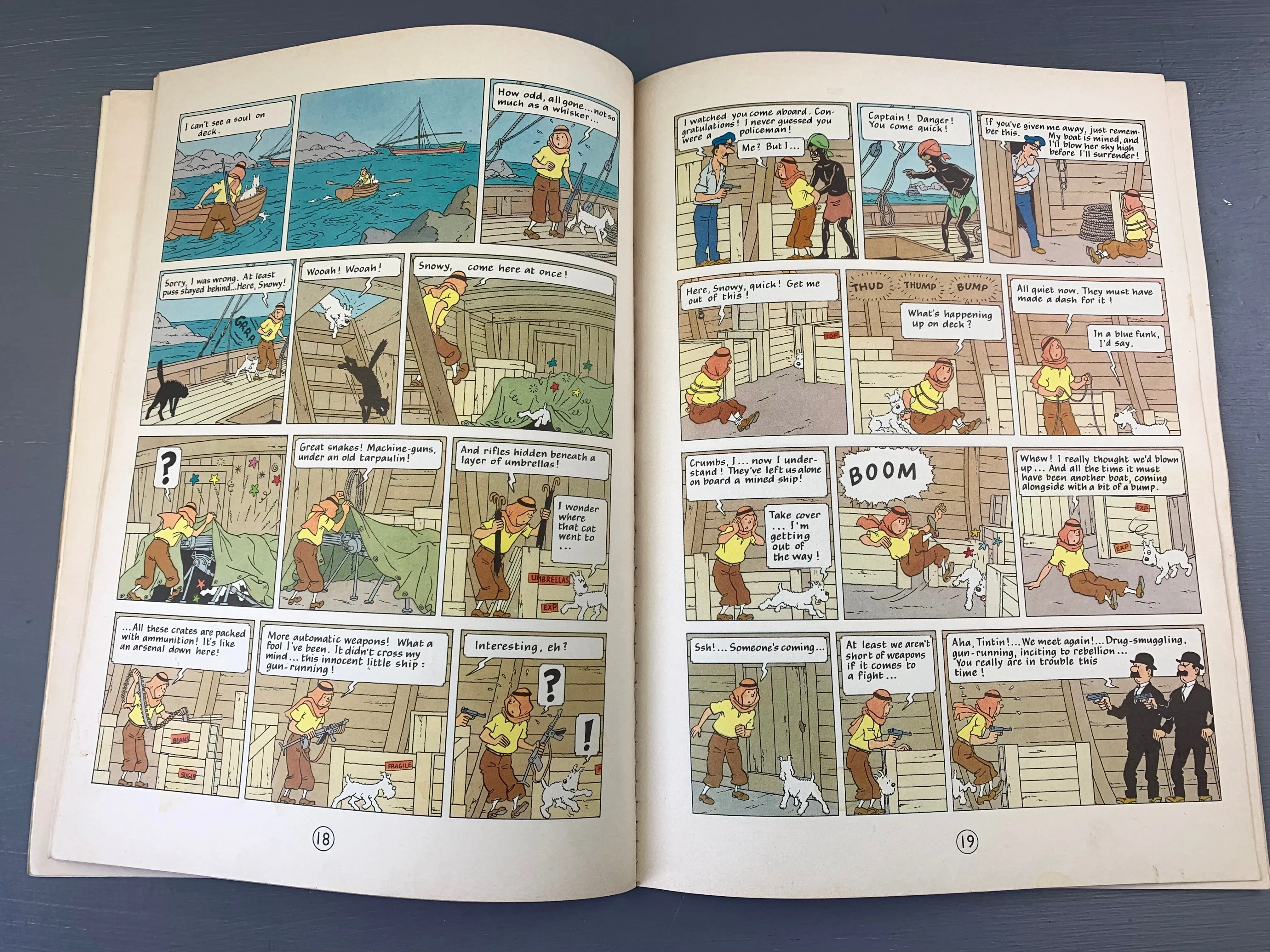 Cigars of the Pharaoh - Methuen 1975 1st UK Paperback Edition Rare Tintin Book Herge