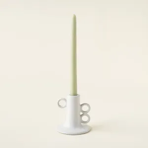 Circles Stoneware Taper Holder