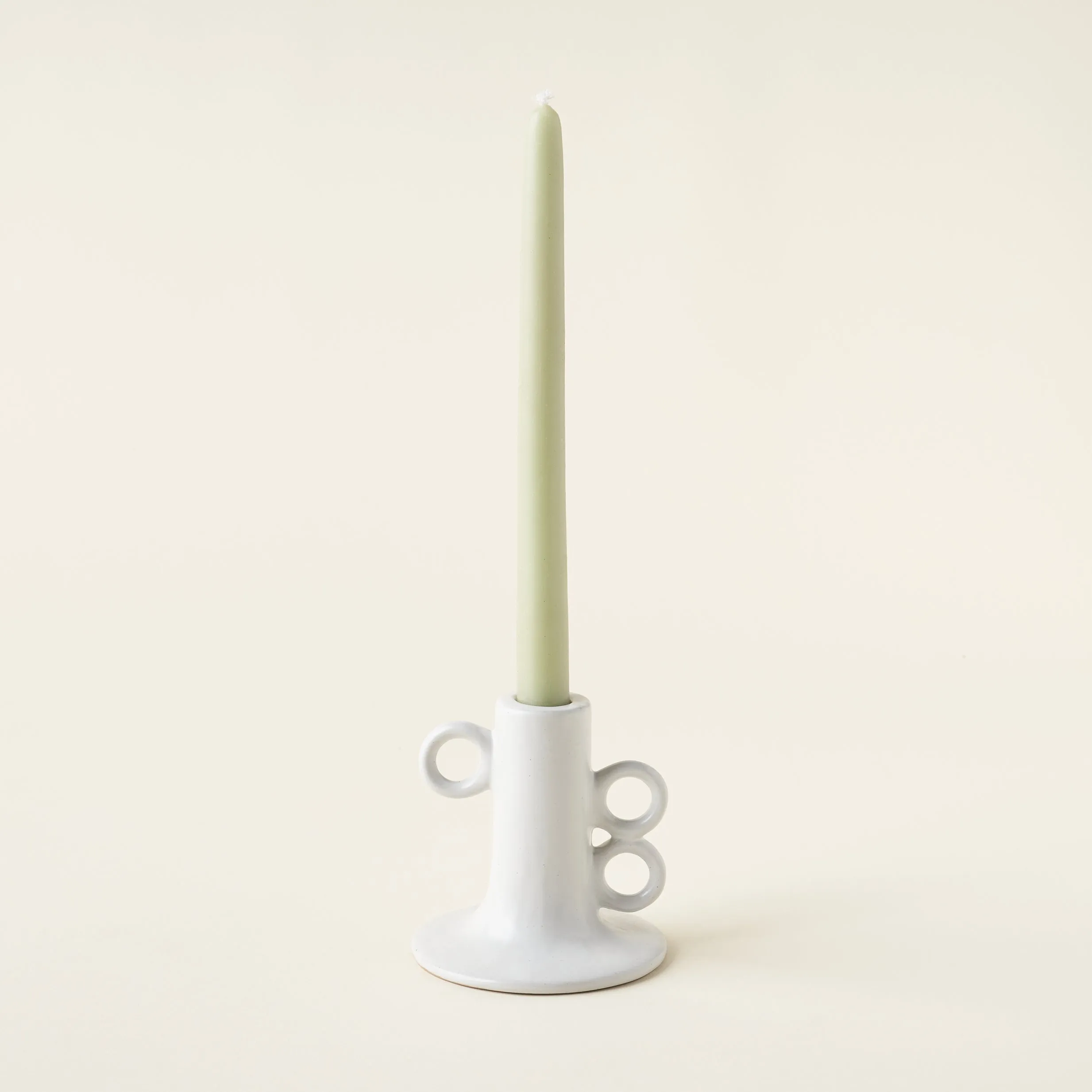 Circles Stoneware Taper Holder