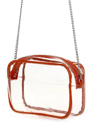 Clear Stadium Messenger Bag- Orange
