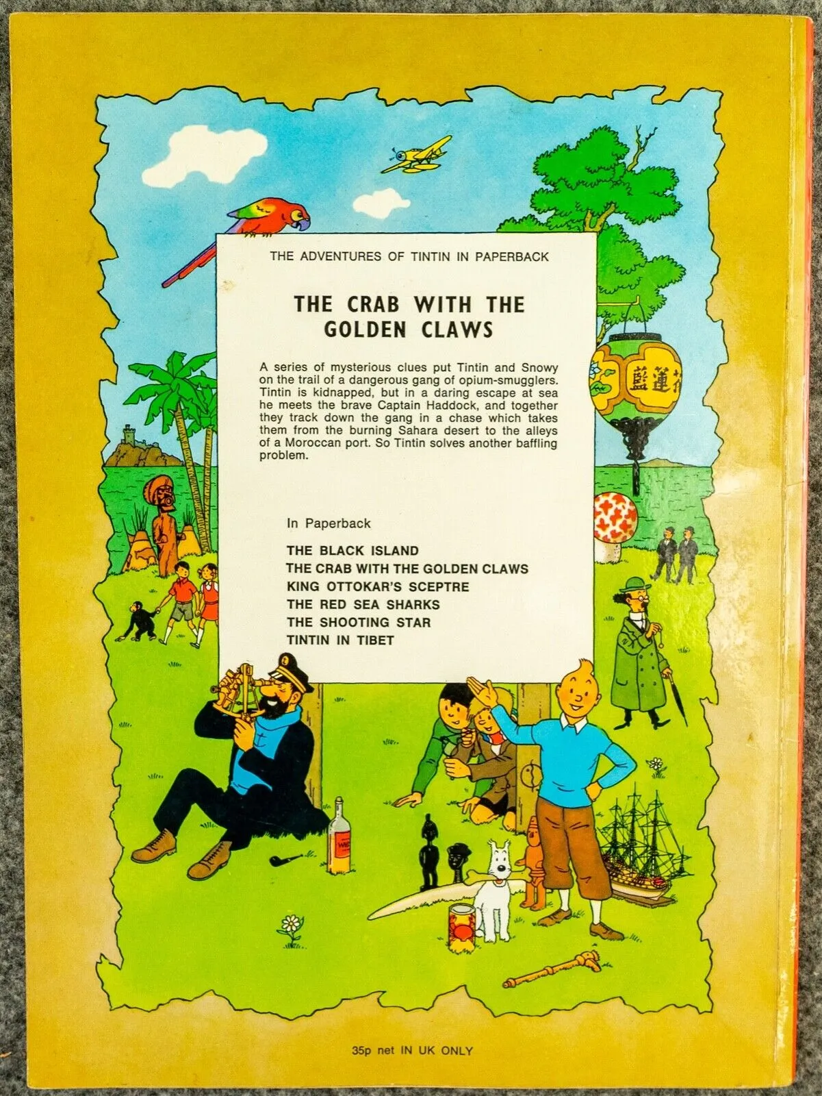 Crab with the Golden Claws Methuen 1972 1st UK Paperback Edition Rare Tintin Book Herge
