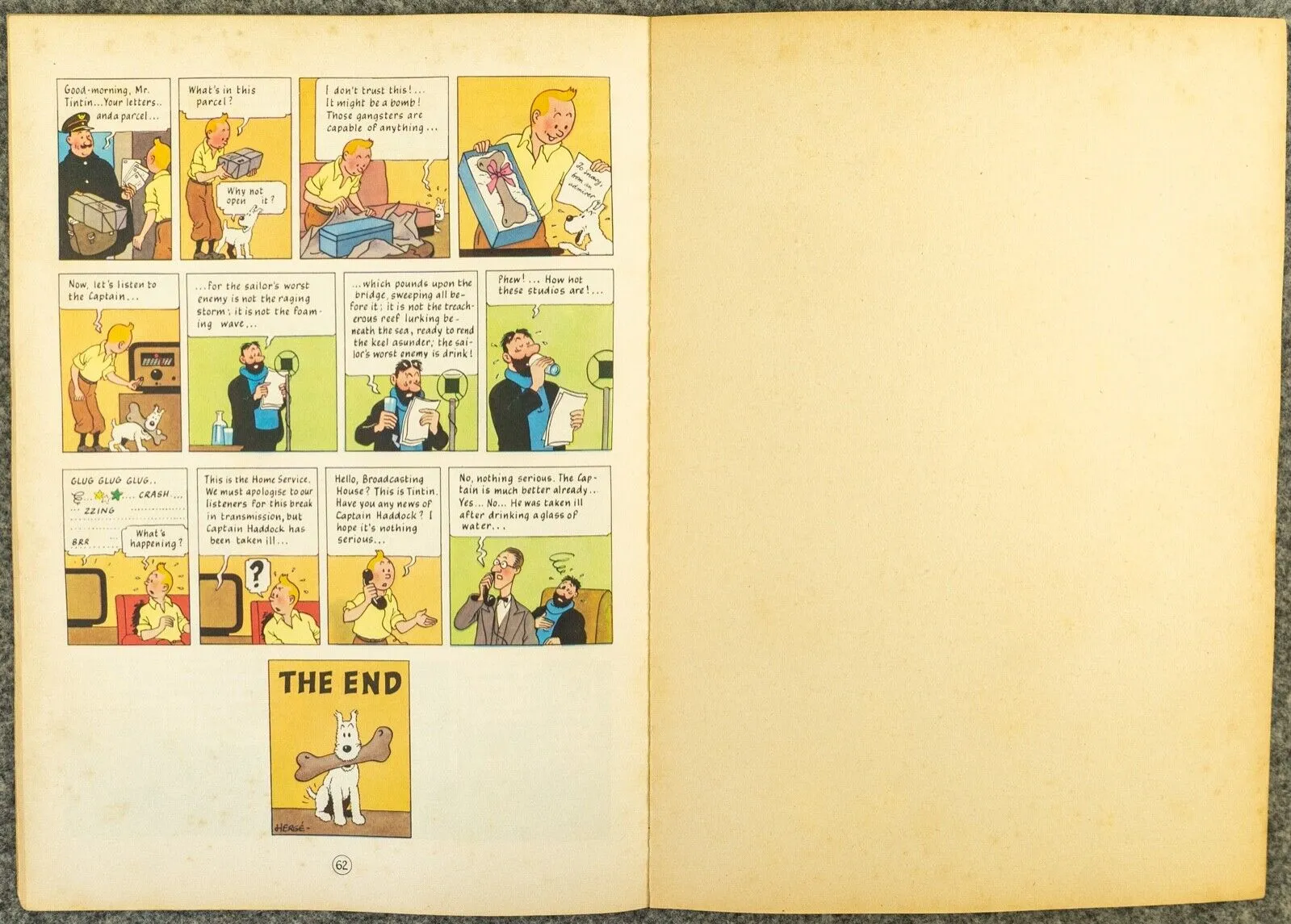 Crab with the Golden Claws Methuen 1972 1st UK Paperback Edition Rare Tintin Book Herge