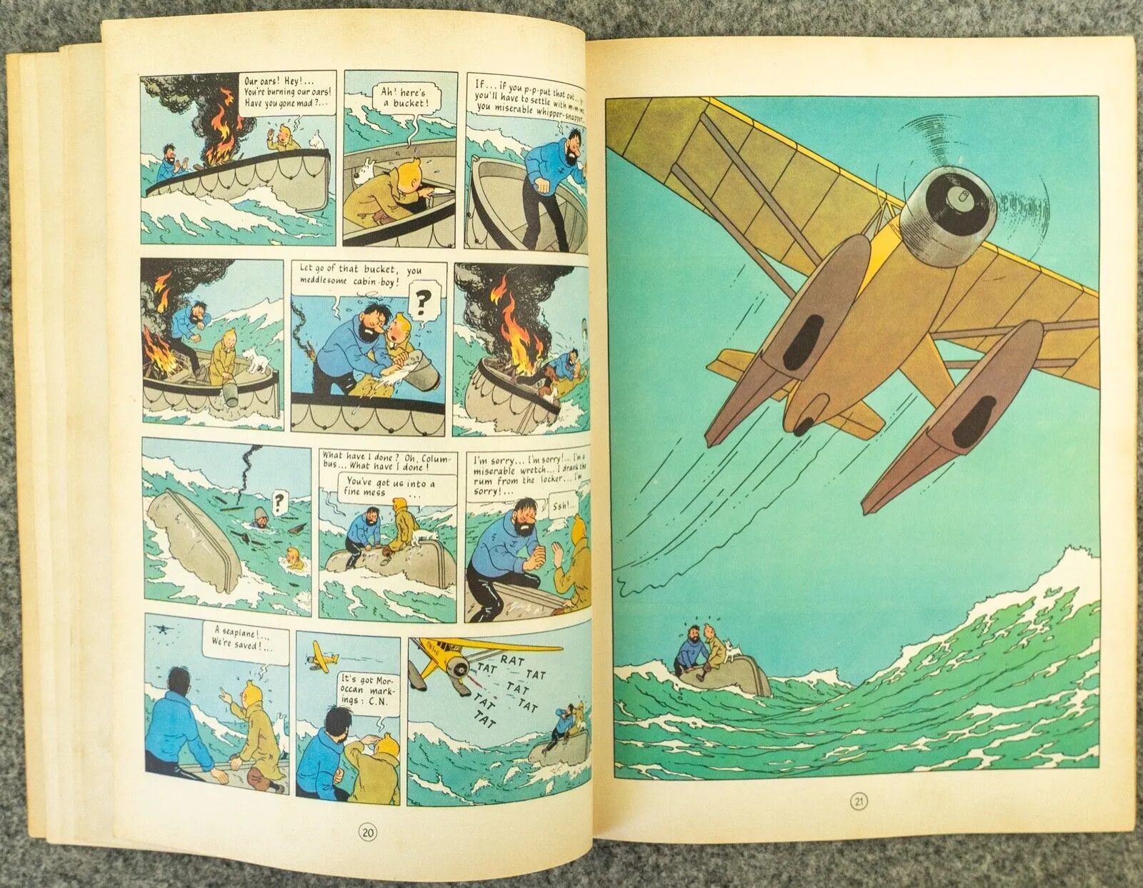 Crab with the Golden Claws Methuen 1972 1st UK Paperback Edition Rare Tintin Book Herge