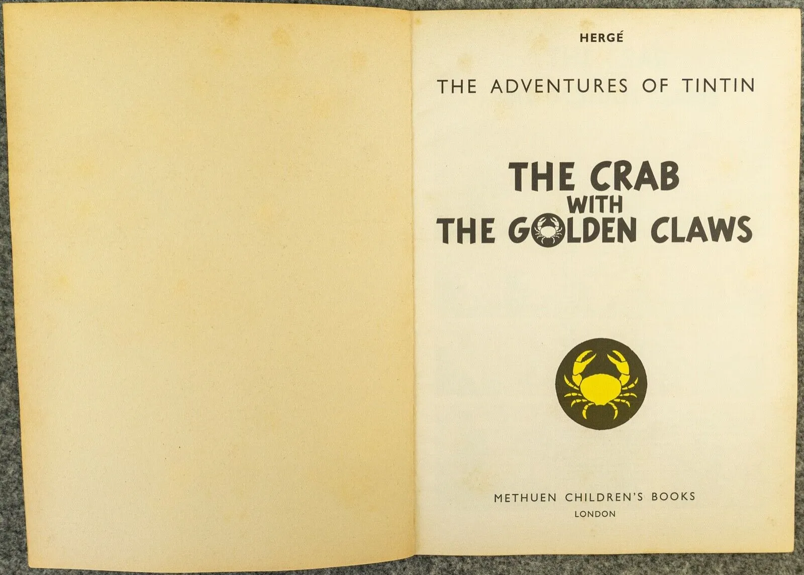 Crab with the Golden Claws Methuen 1972 1st UK Paperback Edition Rare Tintin Book Herge