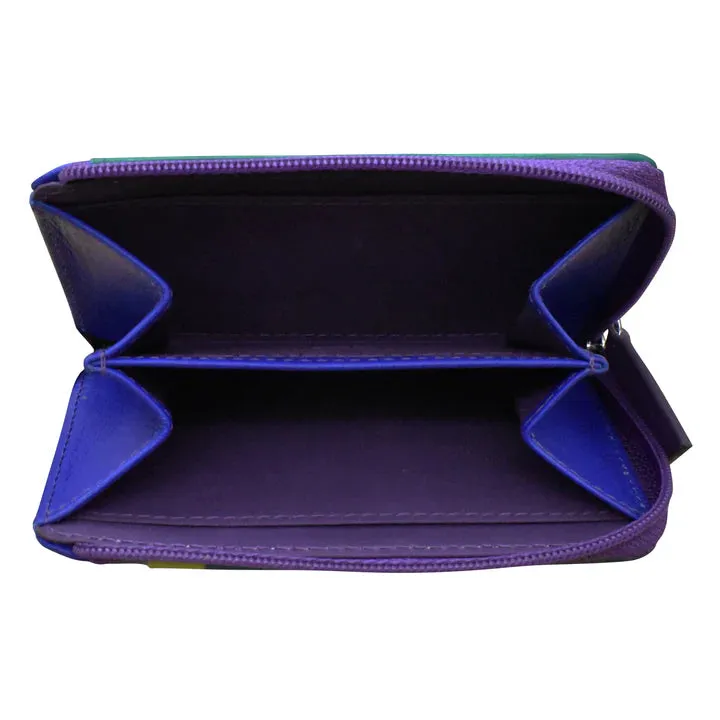 Credit Card Holder Vertical Split Cool Tropics Leather RFID Blocking7411