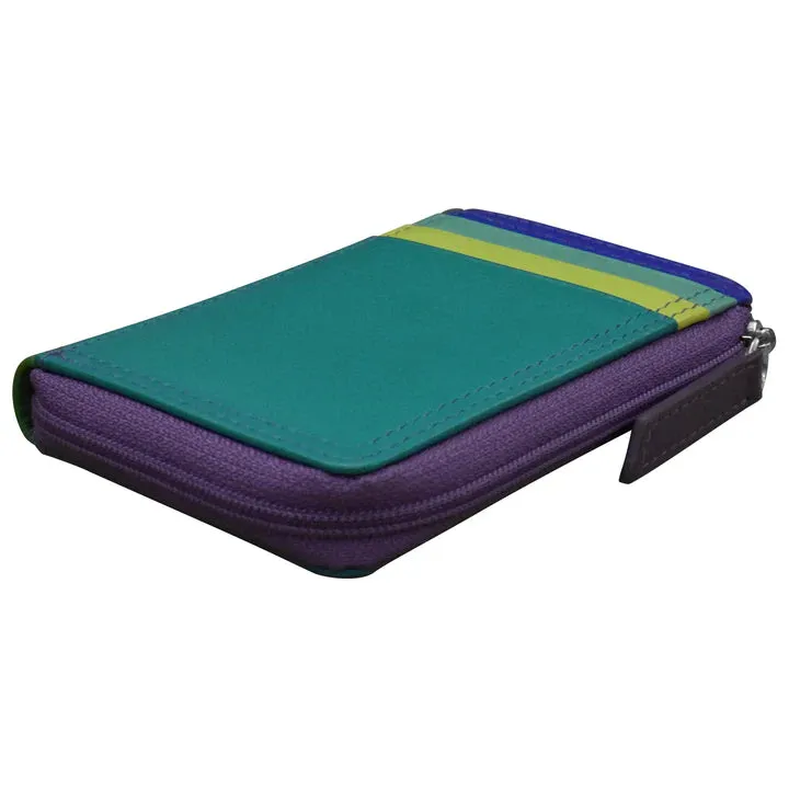 Credit Card Holder Vertical Split Cool Tropics Leather RFID Blocking7411