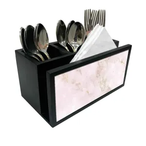 Cutlery Tissue Holder Napkin Stand -  Pink Marble