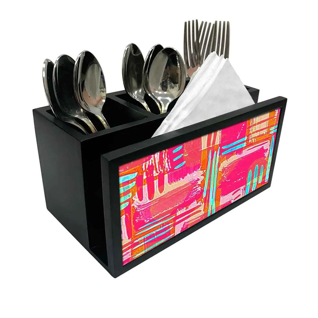 Cutlery Tissue Holder Napkin Stand -  Pink Stike