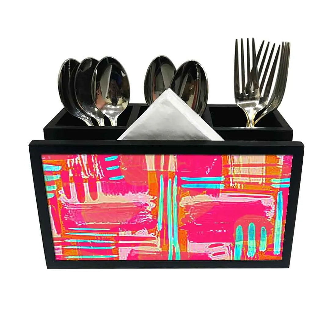 Cutlery Tissue Holder Napkin Stand -  Pink Stike