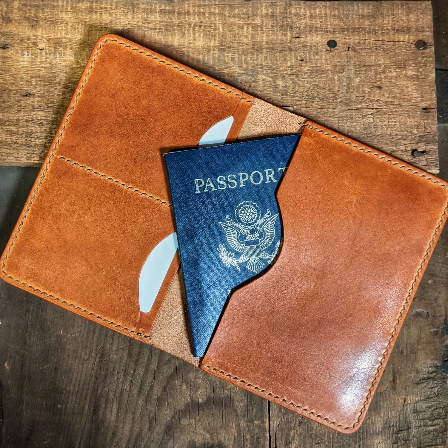 Delaware River - Horween Leather Passport Travel Wallet