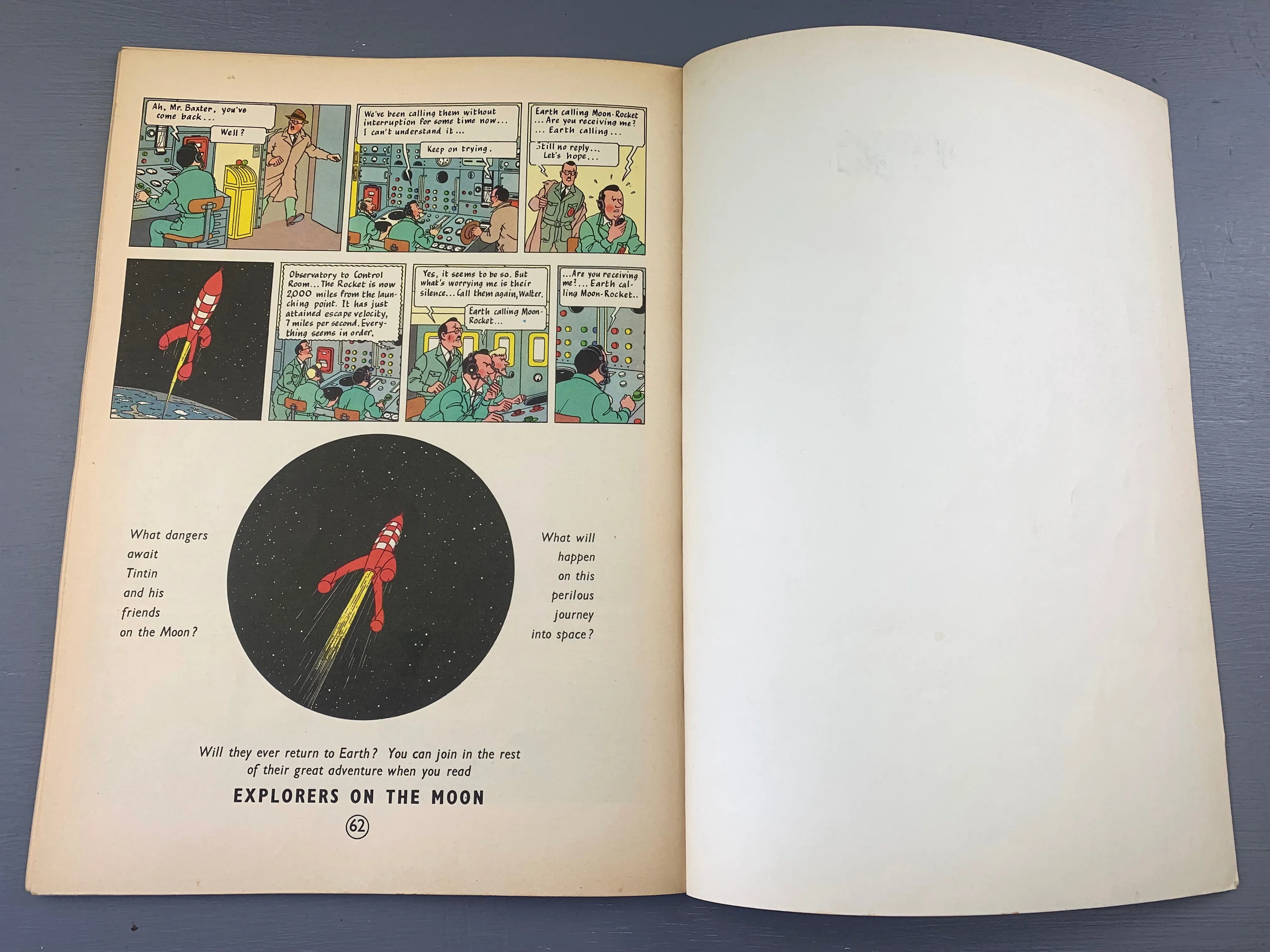 Destination Moon - Tintin 1974 Methuen 1st UK Paperback Edition Book