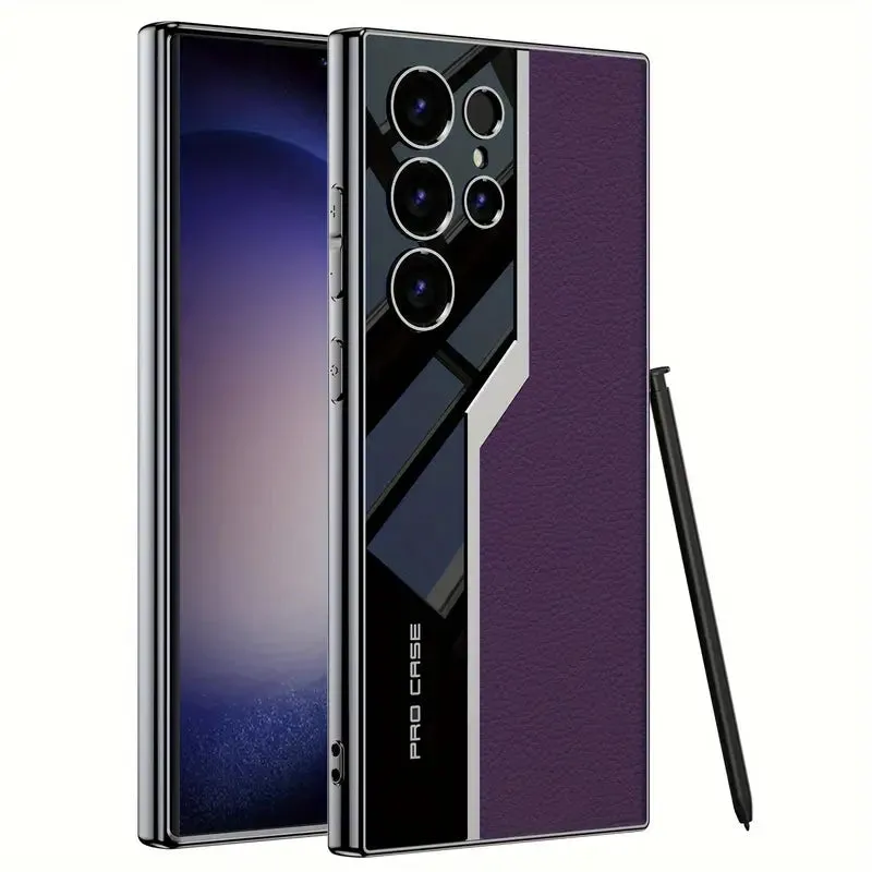 Electroplating Super Running Ultra-thin Plain Leather Phone Case For Samsung Galaxy S24