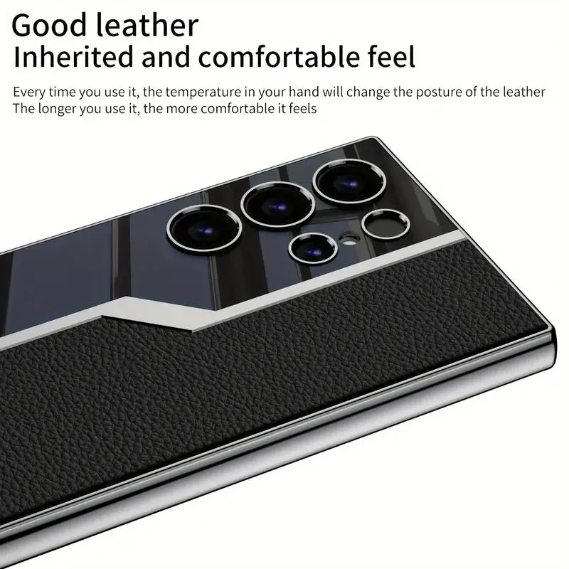 Electroplating Super Running Ultra-thin Plain Leather Phone Case For Samsung Galaxy S24