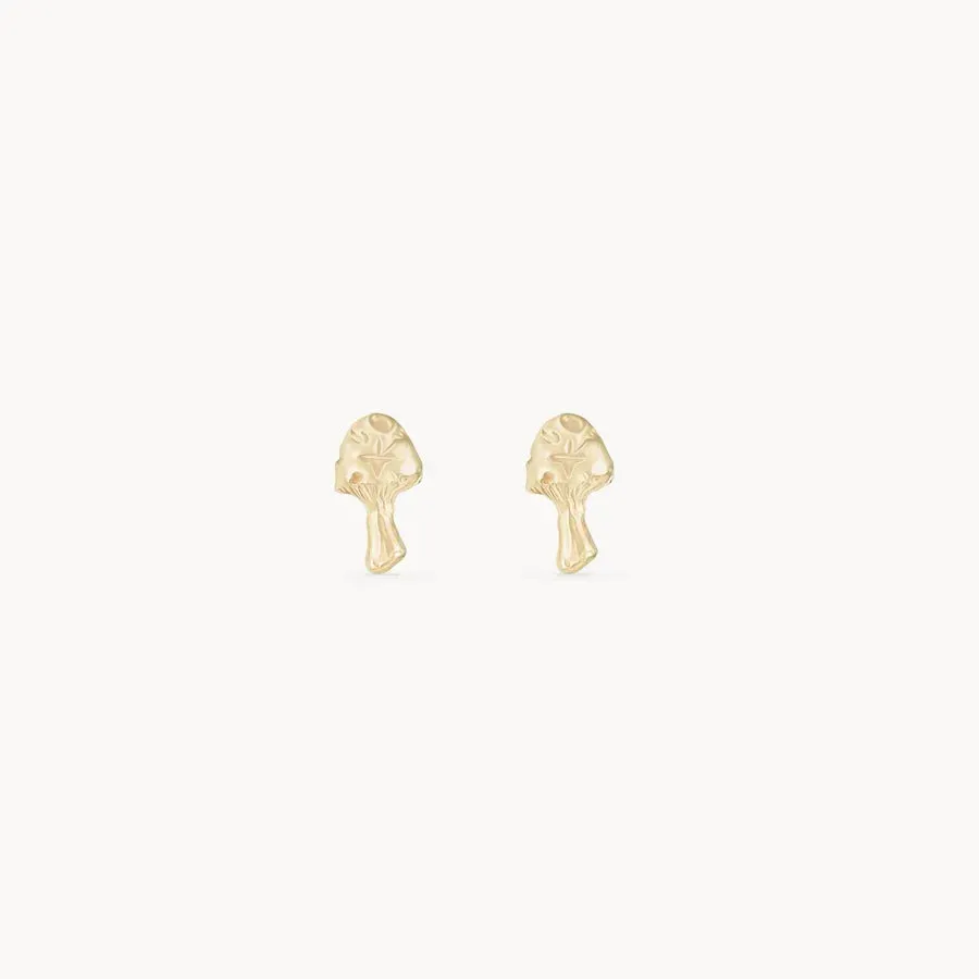 Enchanted Spirit Mushroom Earring (14K Gold)