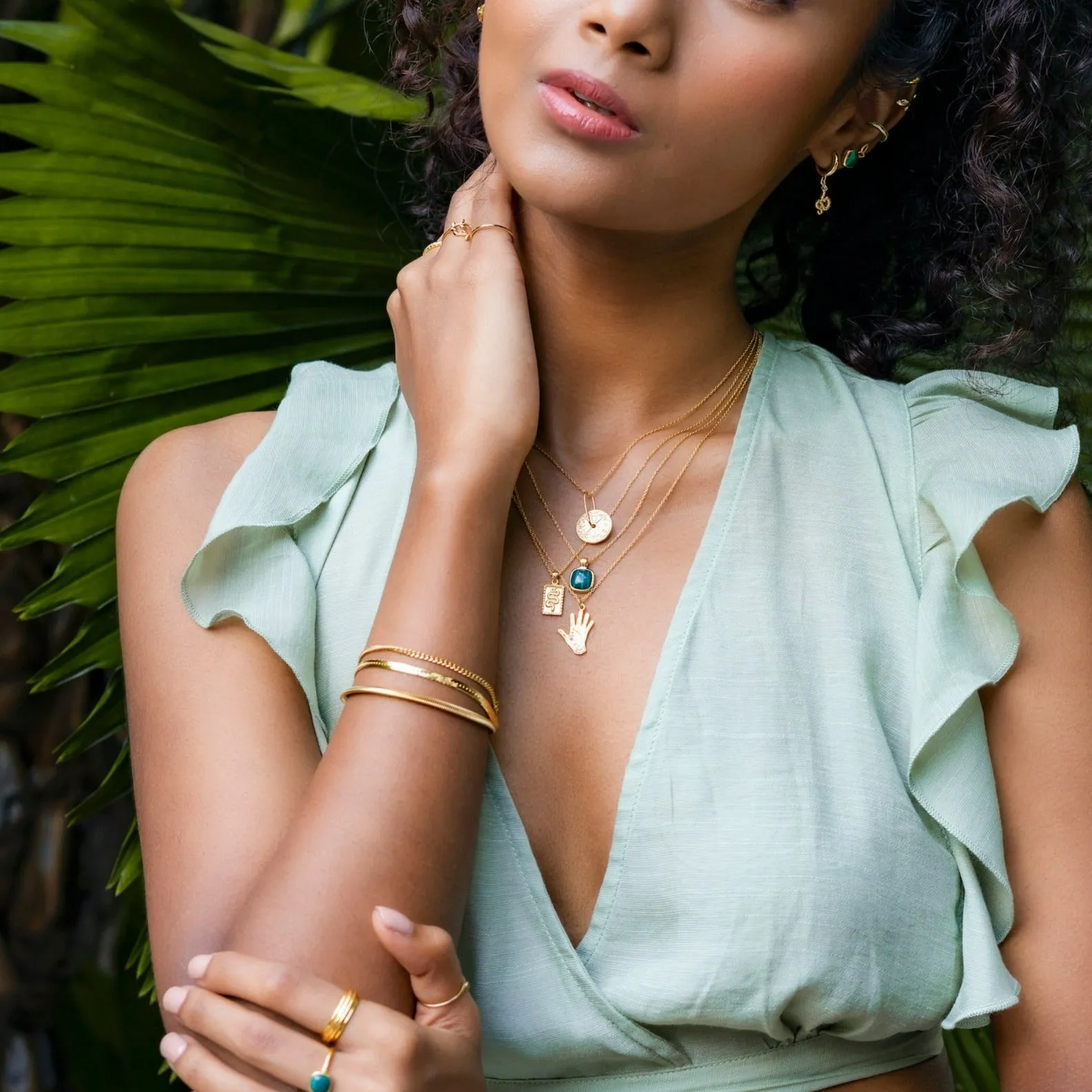 Evil Eye Palm Necklace