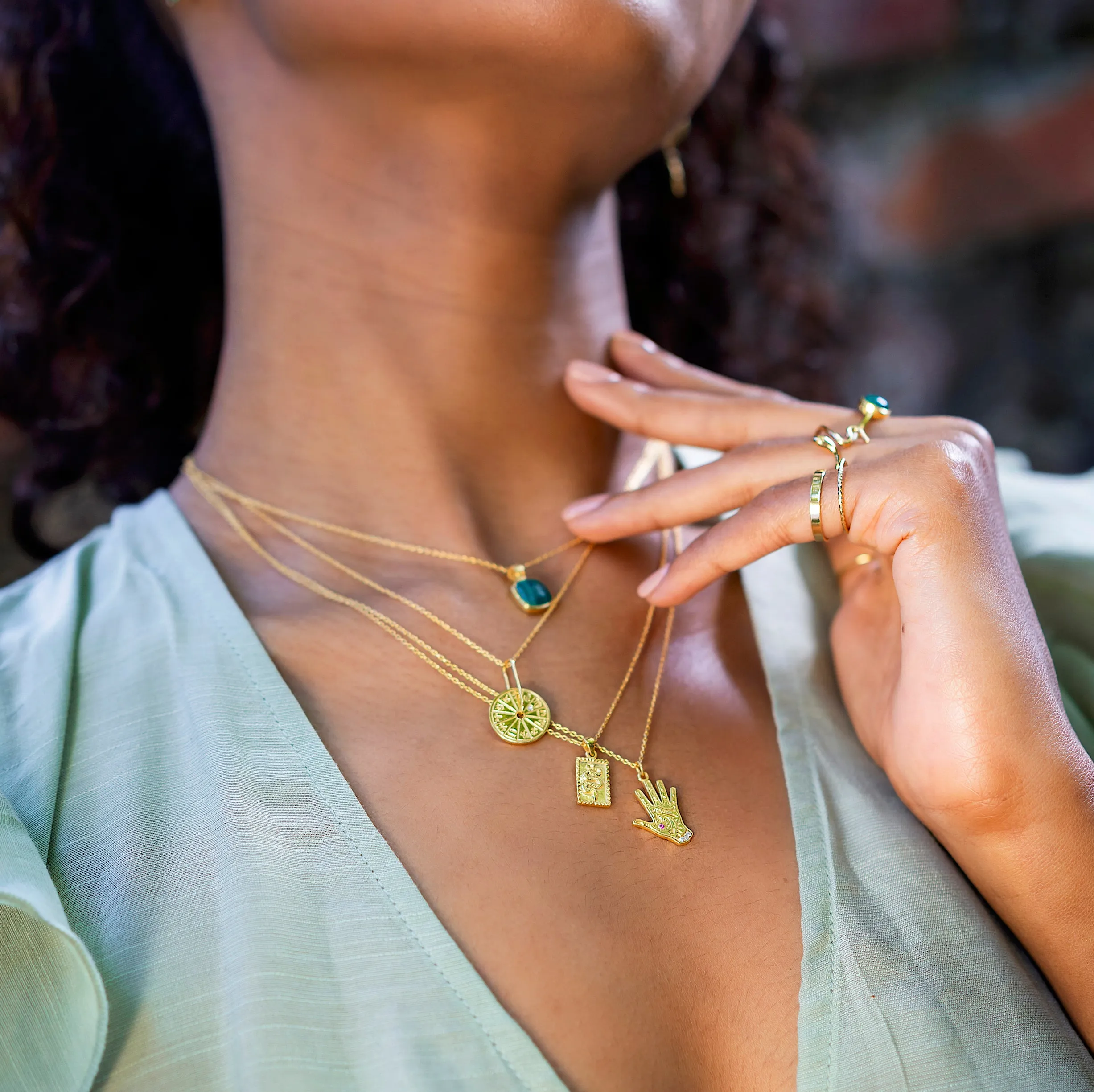 Evil Eye Palm Necklace