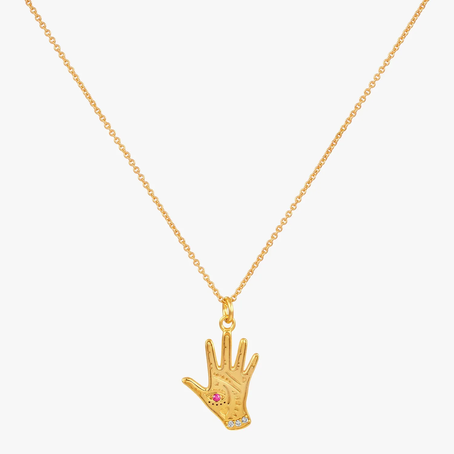 Evil Eye Palm Necklace