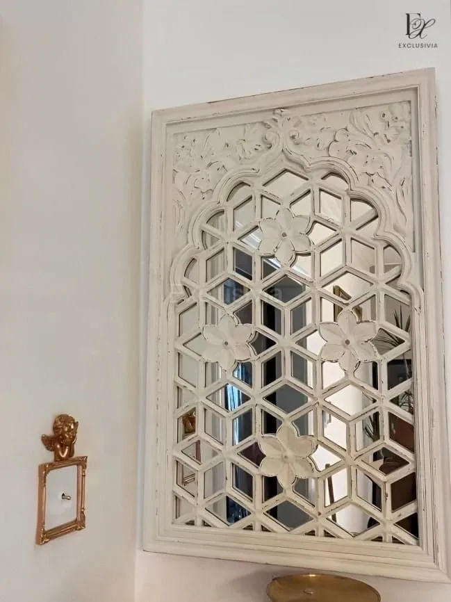 EWIZ French Lattice Wall Mirror Decor