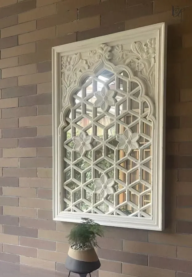 EWIZ French Lattice Wall Mirror Decor