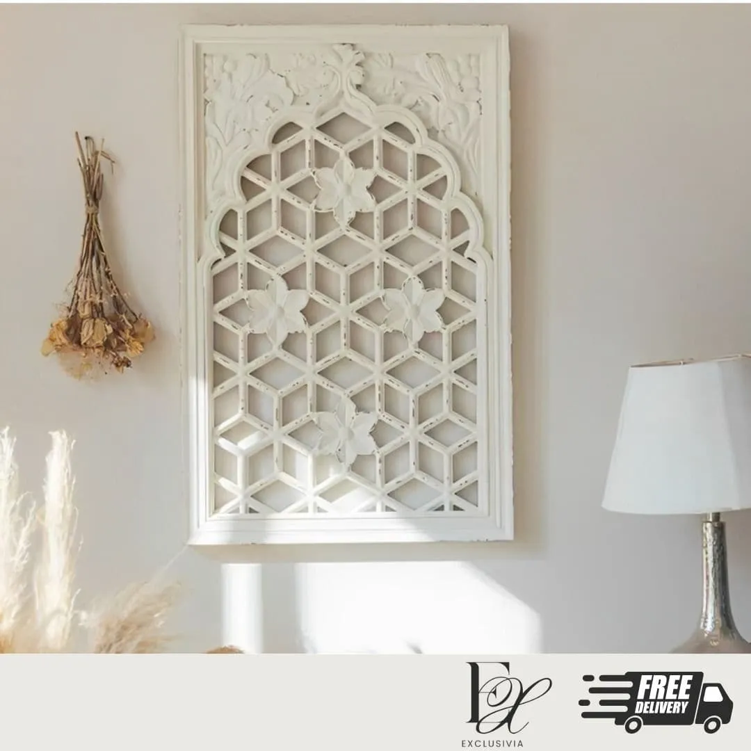 EWIZ French Lattice Wall Mirror Decor