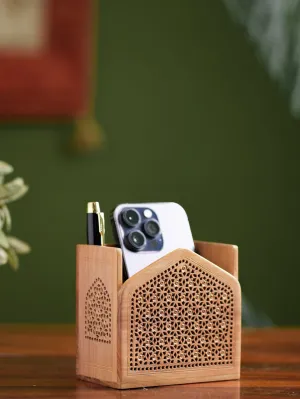 Exclusive Jaali Wood Craft Stationery Holder - Royal Ornate
