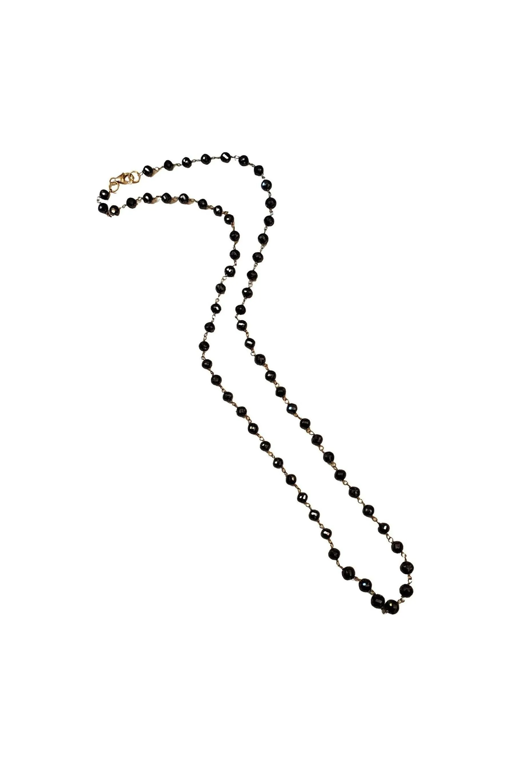 FC Creations Necklace 18K Yellow Gold Round Black Diamonds 54 Carats | 22 Inch