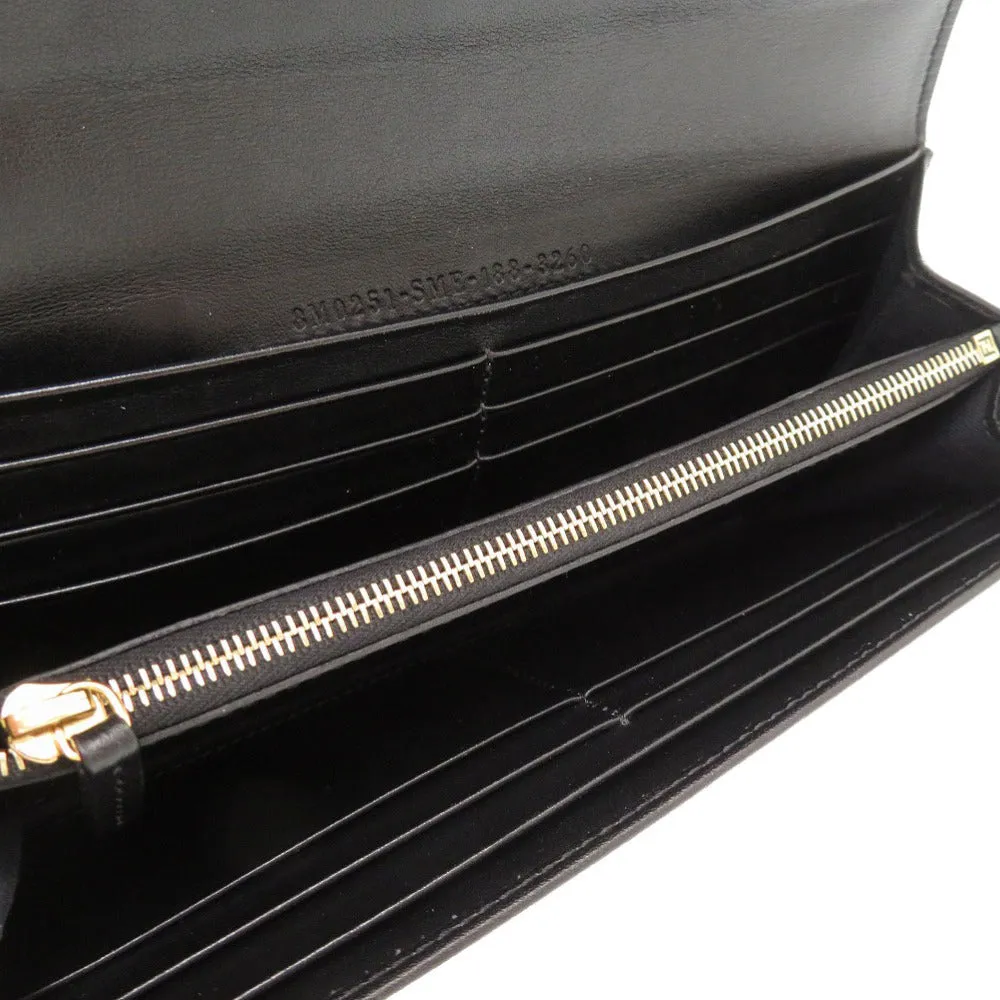 FENDI Long Wallet Purse 8M2051 leather black By The Way Continental Women Used
