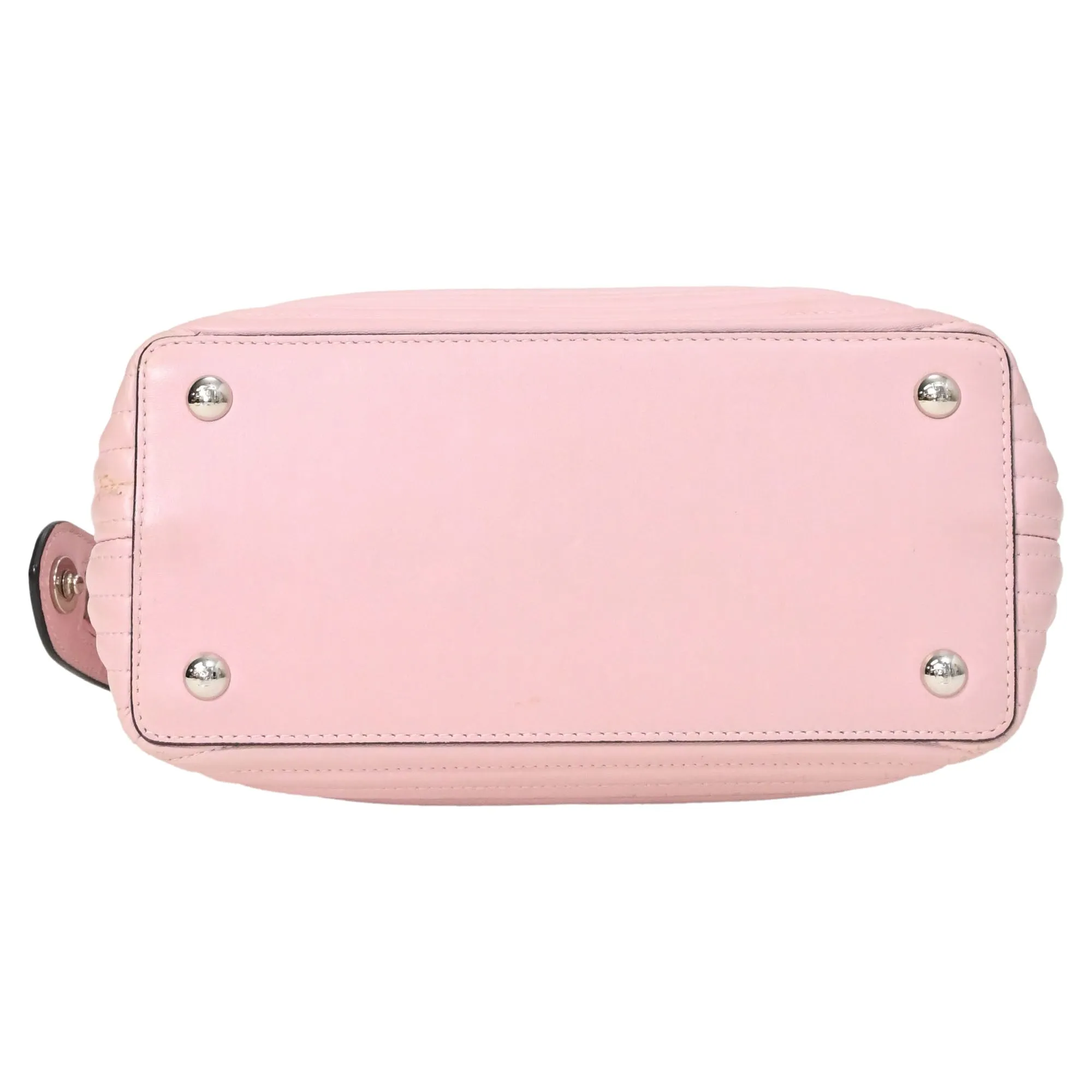 Fendi Quilted Dotcom Click Shoulder Bag in Cream Leather