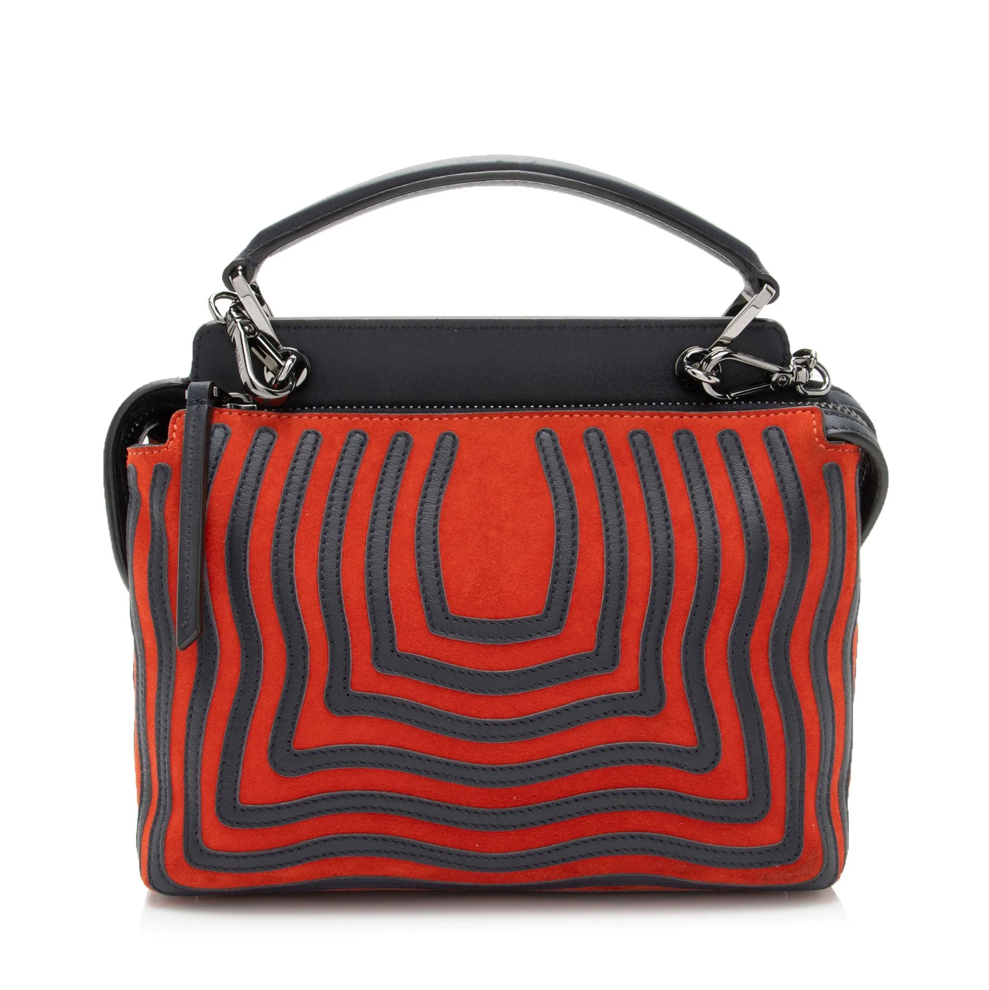 Fendi Quilted Leather Two Tone Dotcom Small Top Handle