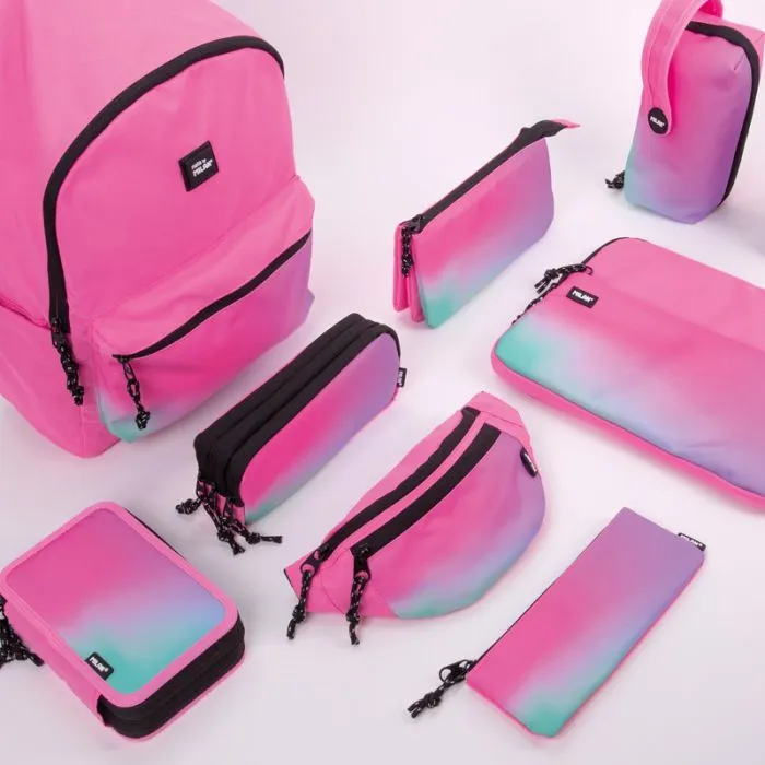 Filled Triple Decker Pencil Case Sunset Series, Pink