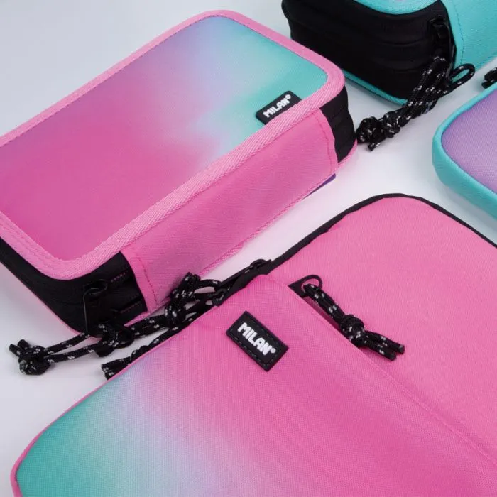 Filled Triple Decker Pencil Case Sunset Series, Pink