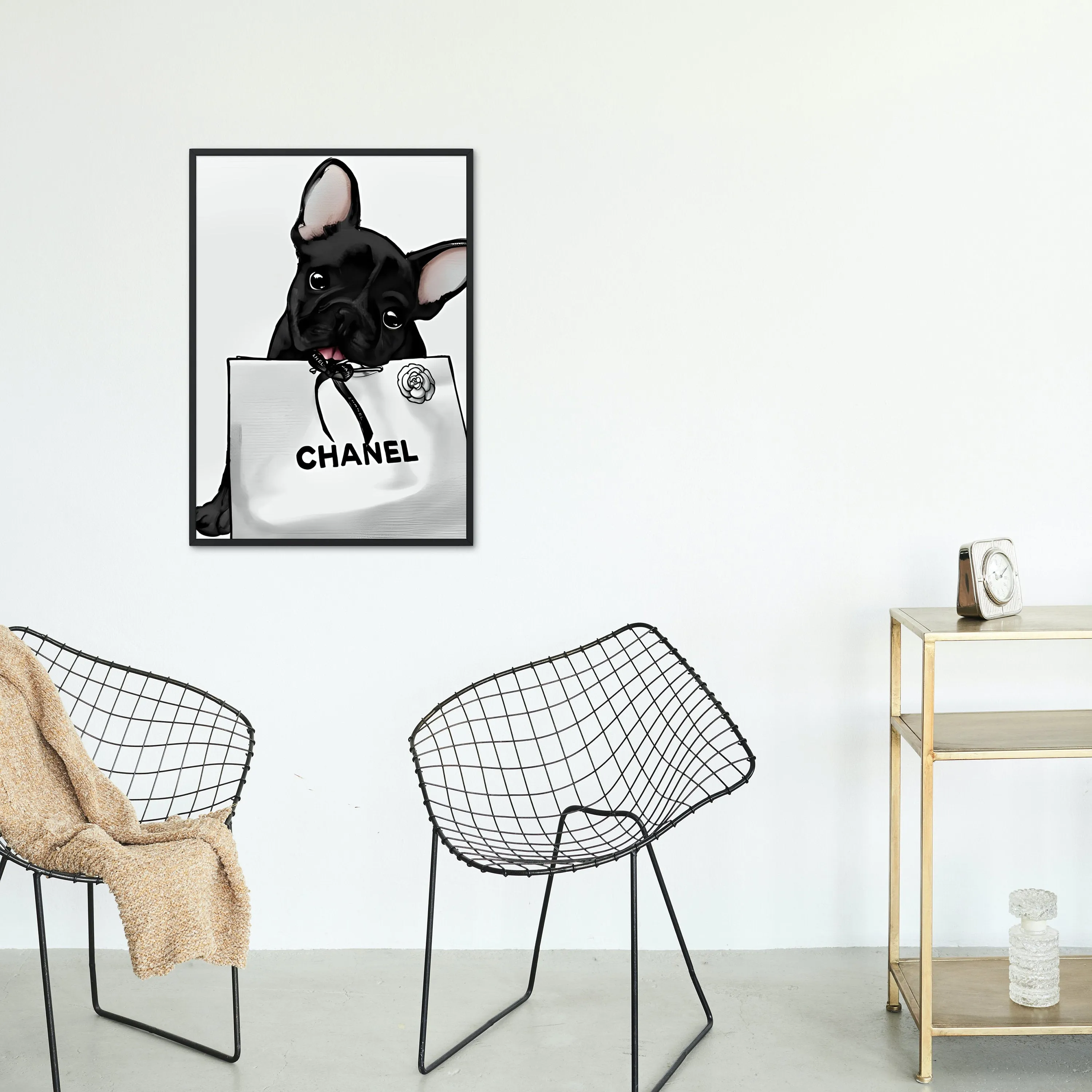 French Bulldog Luxury Fashion Poster PRINTABLE ART, Fashion Dog Print, Designer Poster, Designer Wall Art, Luxury Fashion Wall Art, Dog Lover