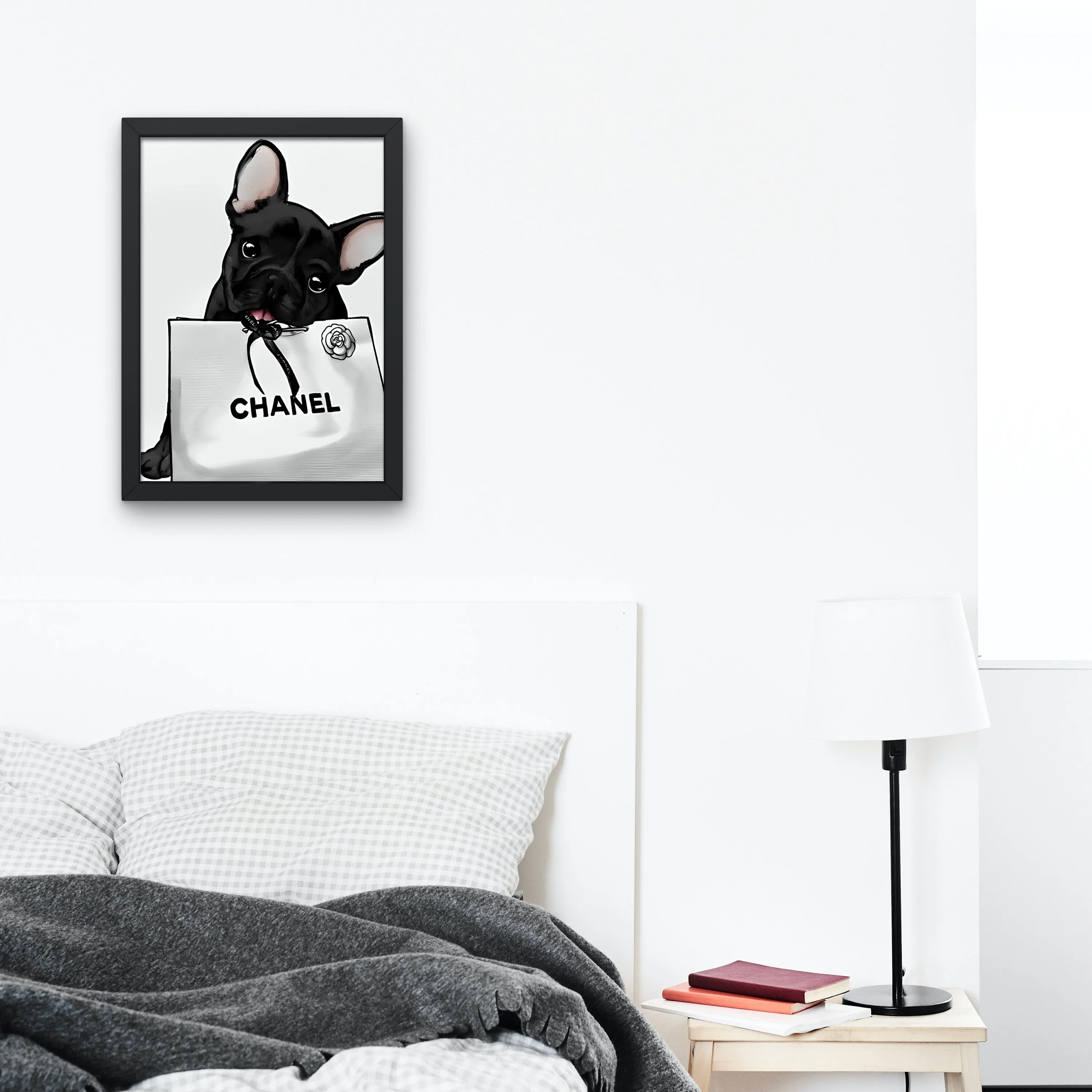 French Bulldog Luxury Fashion Poster PRINTABLE ART, Fashion Dog Print, Designer Poster, Designer Wall Art, Luxury Fashion Wall Art, Dog Lover