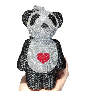 Full Diamond Love Bear Clutch Evening Purse