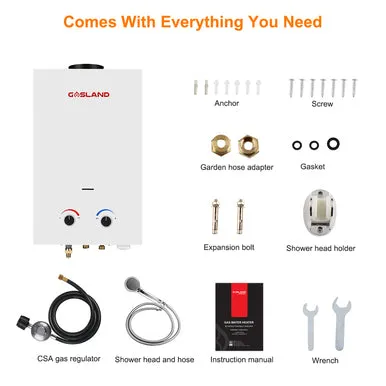 Gasland Outdoor Portable Tankless Water Heater - 3.18GPM 12L - White