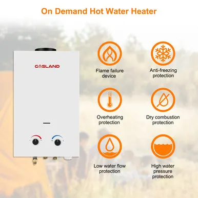Gasland Outdoor Portable Tankless Water Heater - 3.18GPM 12L - White