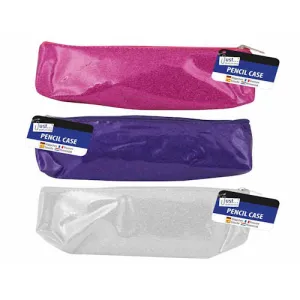 Glitter Pencil Case - Assorted Colours Sparkly School Supplies Stationery Organizer