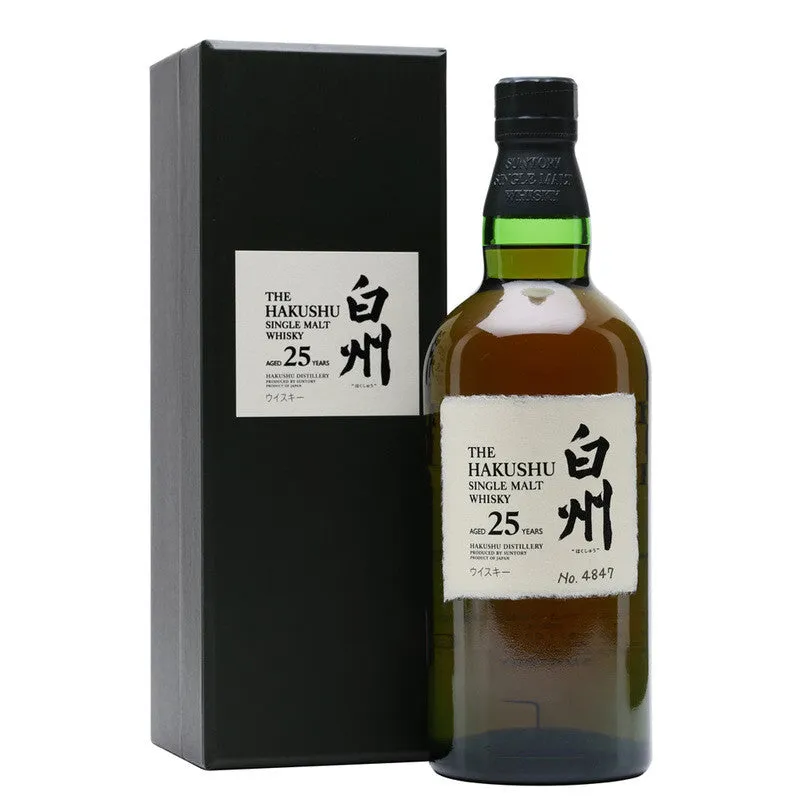 Hakushu 25 Year Old Single Malt Japanese Whisky ABV 43% 70cl with Gift Box