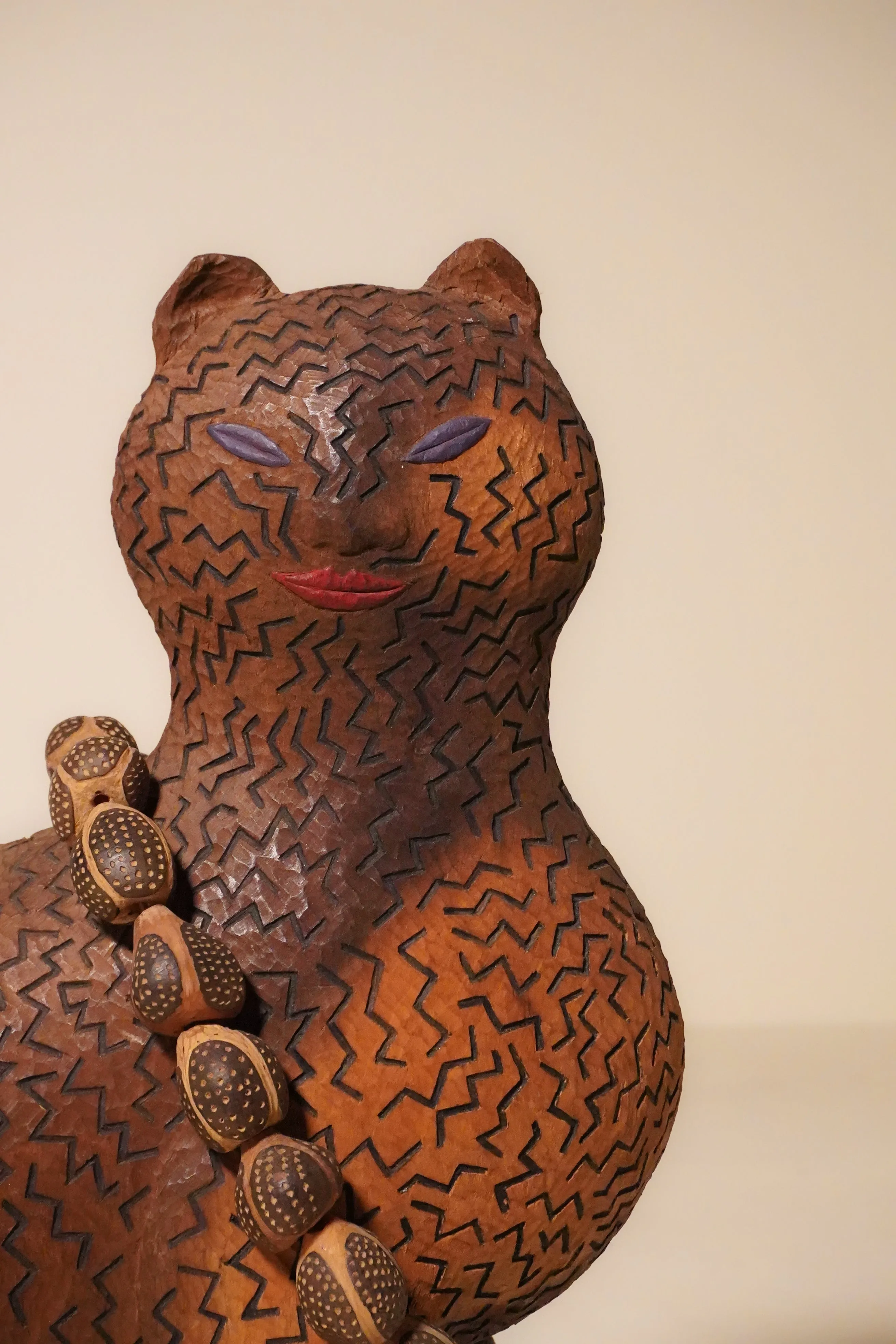 Hand-Carved Wooden Leopard