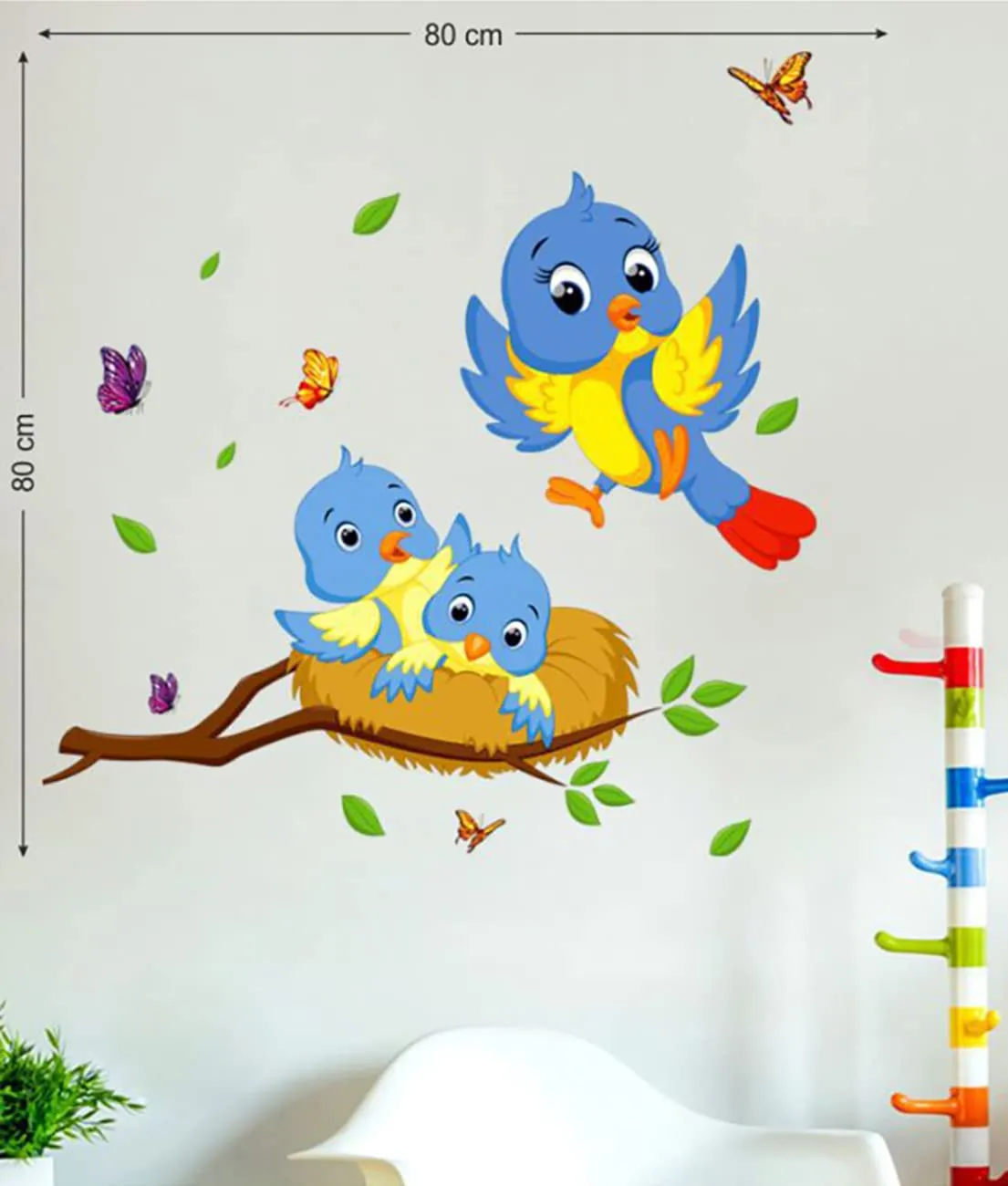 HOMETALES animal Wall Sticker (80 cm x 80 cm)