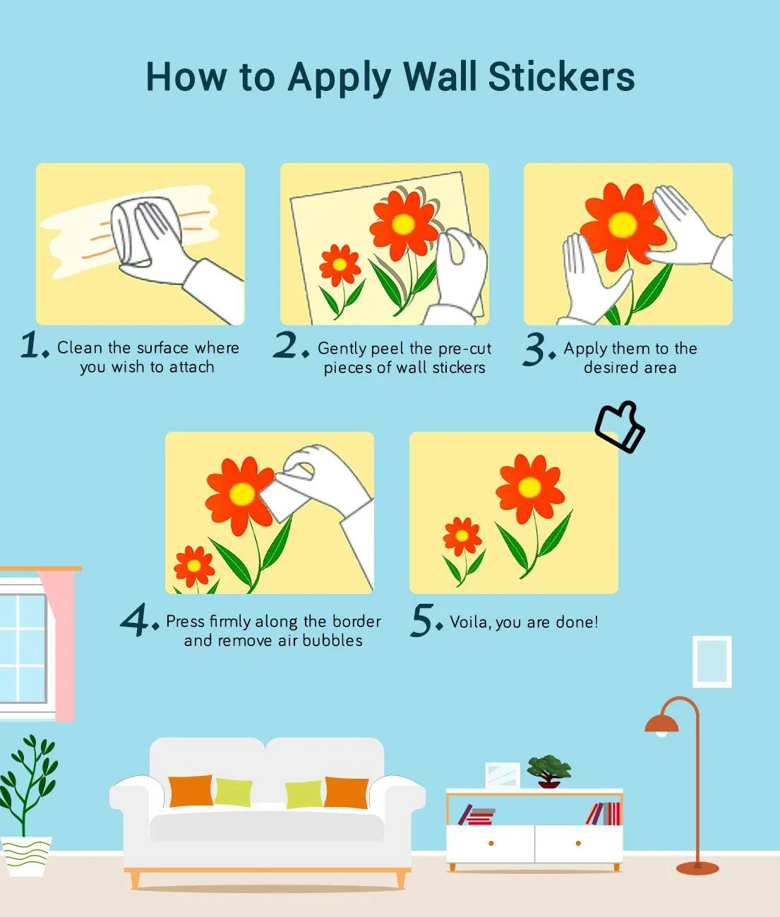 HOMETALES animal Wall Sticker (80 cm x 80 cm)