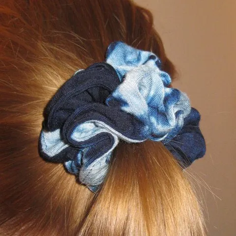 Indigo Scrunchie Ponytail Holder