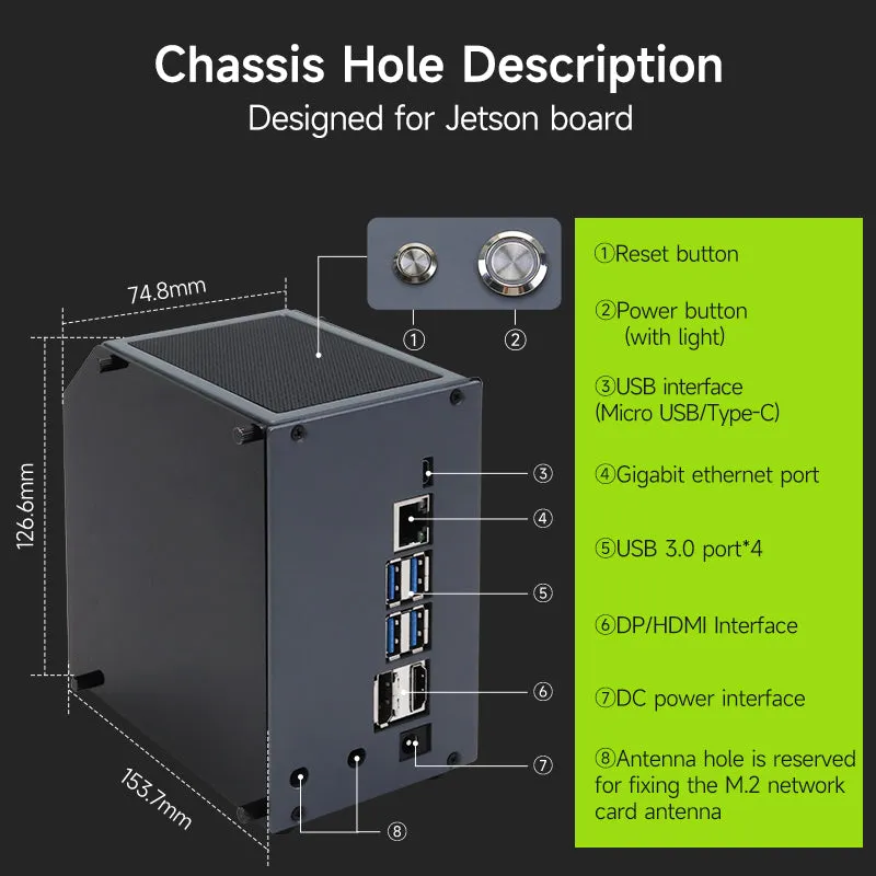 Jetson MINI CUBE NANO Case support Jetson NANO/Orin NANO/Orin NX/Xavier NX/TX2 NX