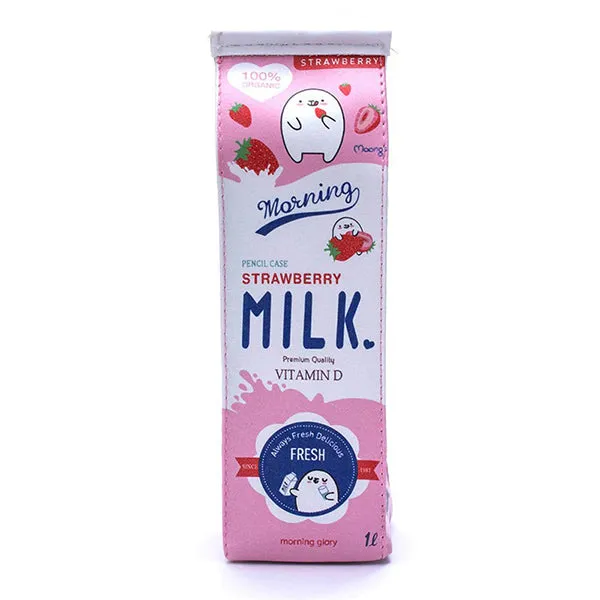 Kawaii Milk Box Zipper Cartoon Pencil Case