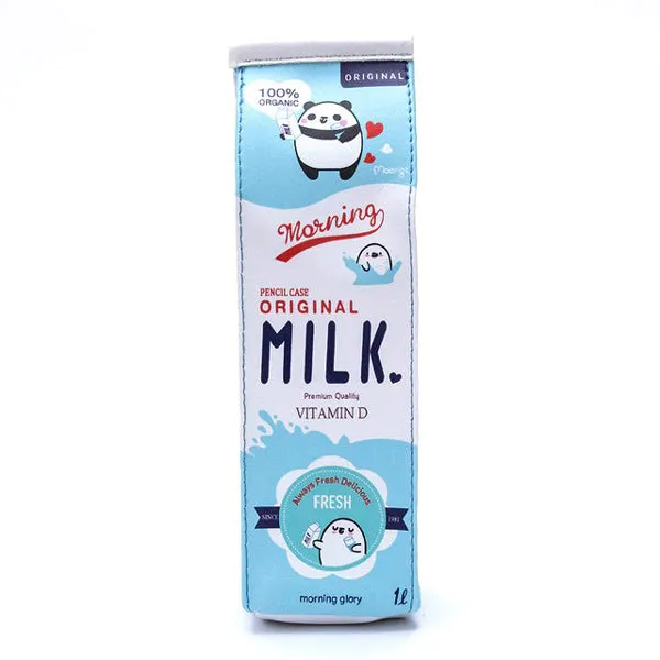 Kawaii Milk Box Zipper Cartoon Pencil Case