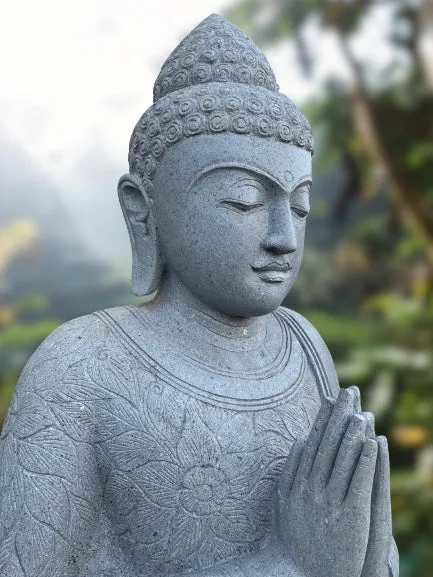 Large Stone Namaste Buddha Statue 62"