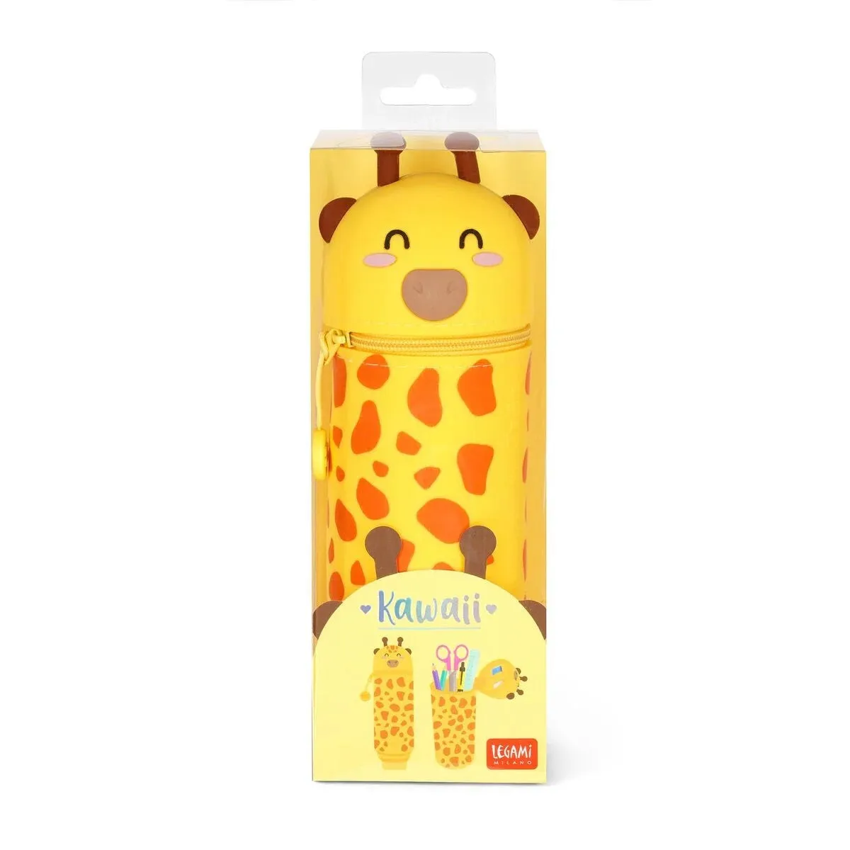 Legami Kawaii 2 in 1 Soft Silicone Pencil Case - Giraffe